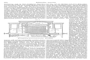 Eine Buchseite mit einer detaillierten Zeichnung eines Automotor mit beschrifteten Komponenten, betitelt mit "Deutsches Patent 890,000,000 - Schematics of the Engine".