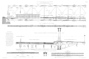 Ein detailliertes Bild einer Brücke, einschließlich der Kaiserbrücke in Bremen, begleitet von Text auf demselben Papier.