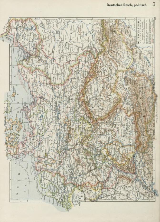 Eine Karte Deutschlands aus dem 19. Jahrhundert, die politische Grenzen zeigt, mit beschreibendem Text oben und unten.
