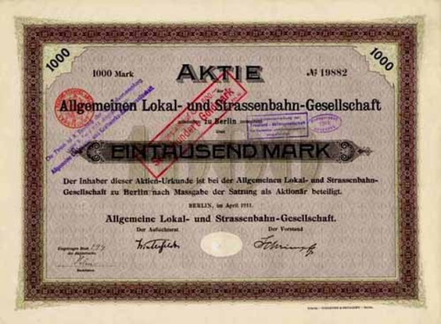 Alte deutsche Staatsanleihe mit gedrucktem Text und handgeschriebenen Zahlen.