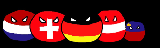 Gruppe von Cartoon-Gesichtern mit Text "Das ist einige harte germanische Scheiße, in die du dich da gebracht hast", die Frustration und Hilflosigkeit ausdrückt.